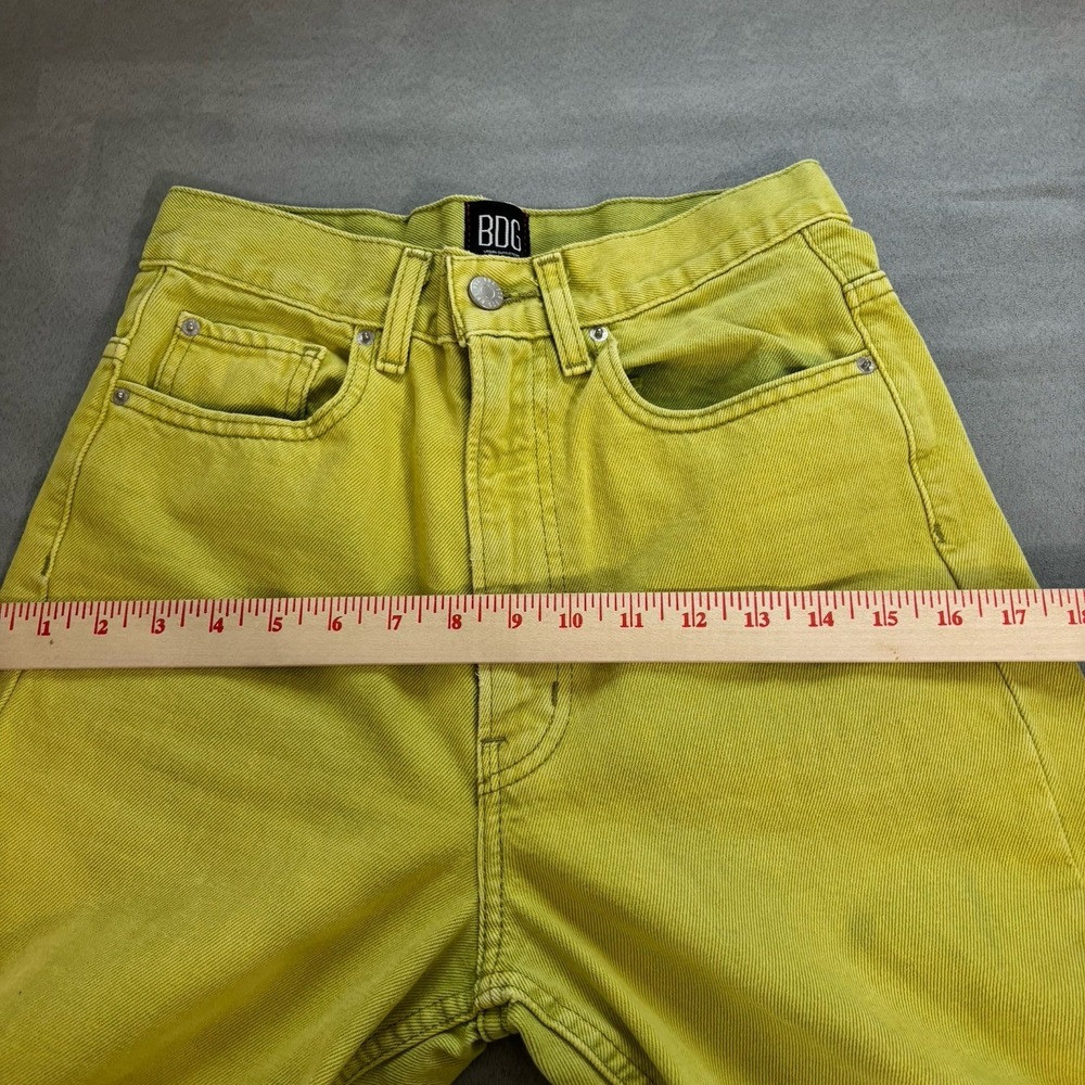 BDG Urban Outfitters Womens High Rise Loose Baggy Jeans Sz 25 Lime Green Grunge‎ - Picture 5 of 14